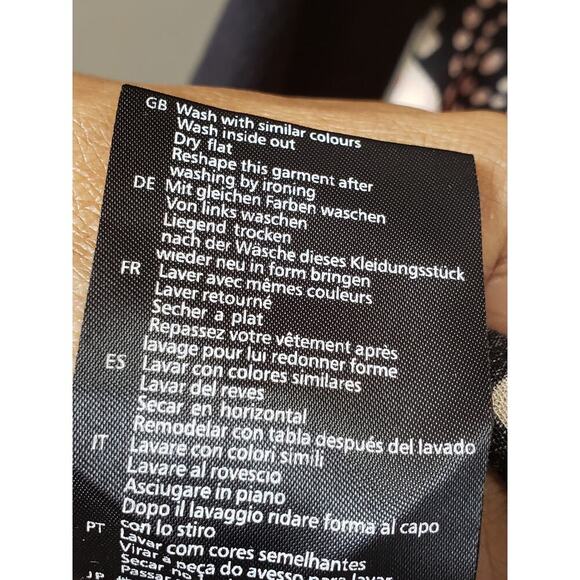 Scotch and Soda Knee Length Dress Womens Multi Geo Print Viscose Split V Neck - Picture 7 of 12